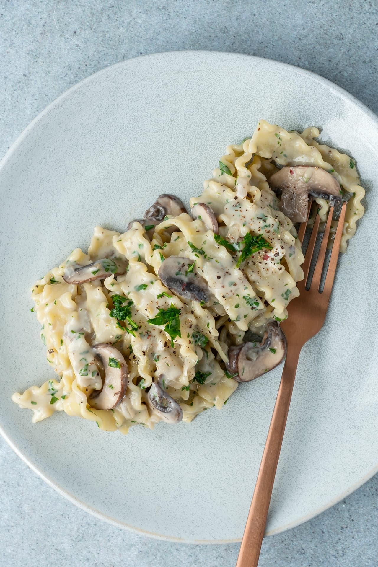 Cremige Champignons Pasta